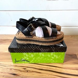 Sam Edelman Aisling Black Platform Sandal. Sz 7 NWT